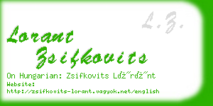 lorant zsifkovits business card